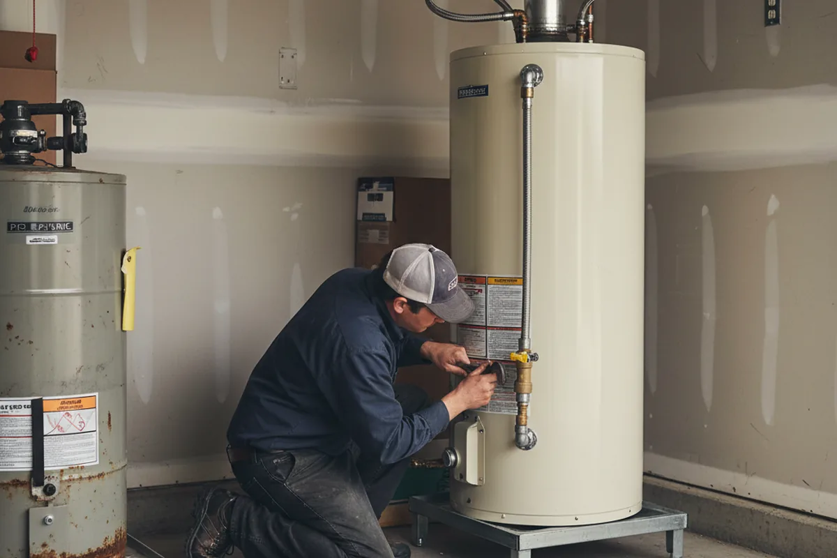 Water heater and shutoff valve replacement in Middleport