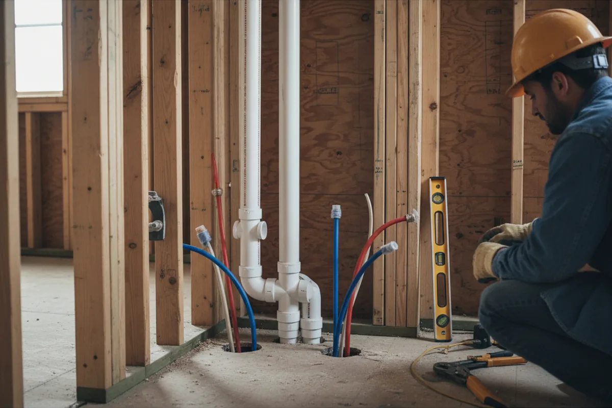 Drain and supply rough-in during Drain Cleaning in Middleport